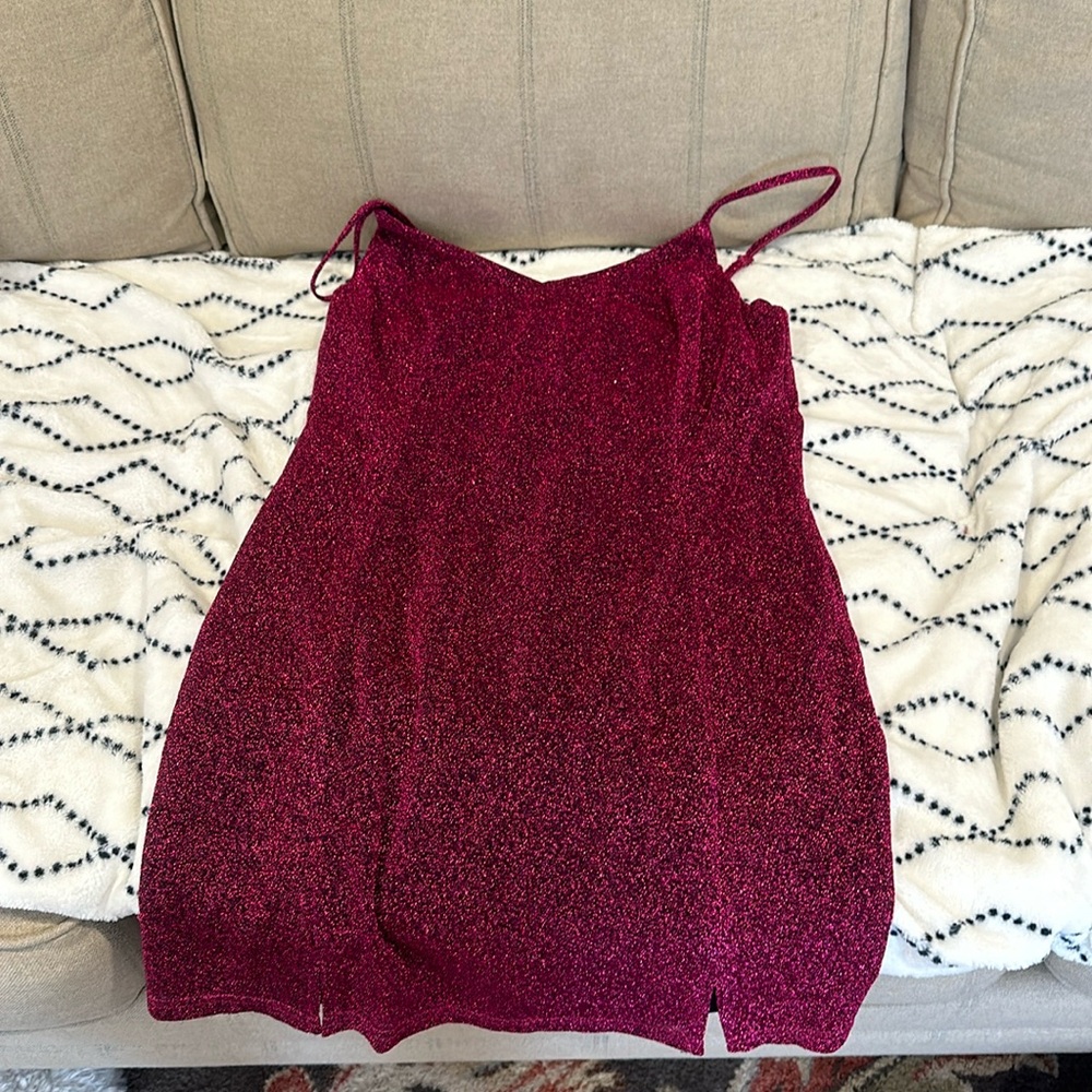 Vamped Up Magenta Sparkly Sleeveless Mini Dress